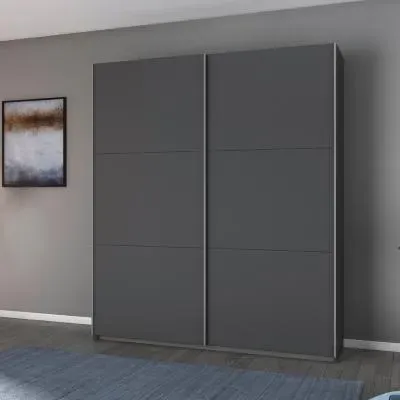 Aurelio 2 Door Sliding Wardrobe - Metallic Grey