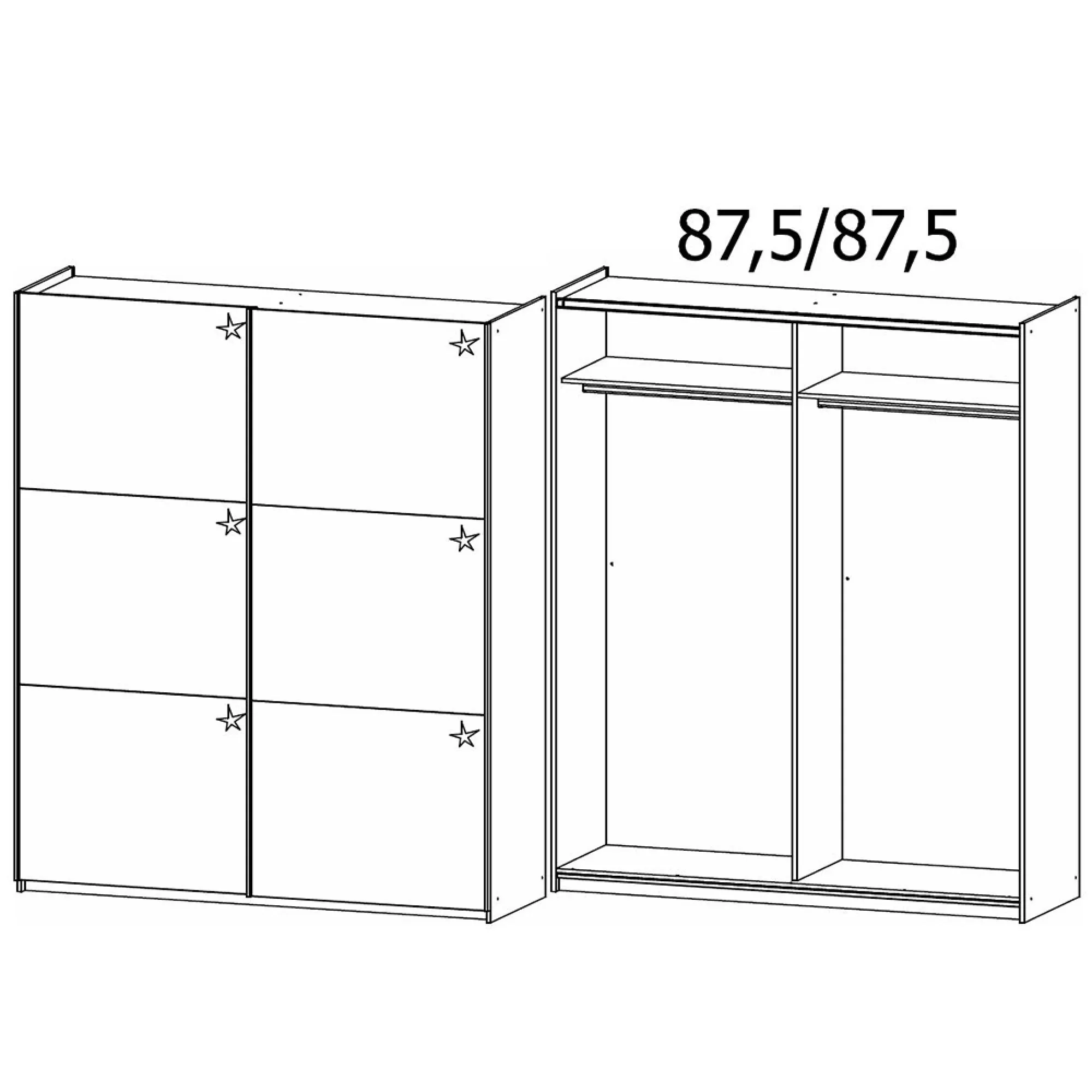 Aurelio 2 Door Sliding Wardrobe - White Gloss