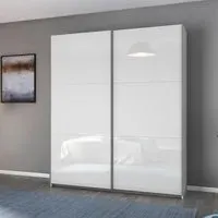 Aurelio 2 Door Sliding Wardrobe - White Gloss