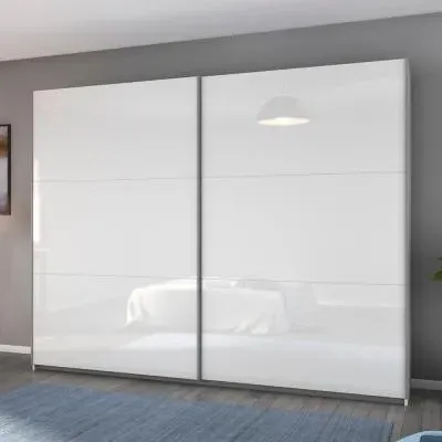 Aurelio 2 Door Sliding Wardrobe - White Gloss