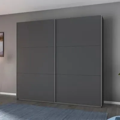 Aurelio 218cm 2 Door Sliding Wardrobe - Metallic Grey