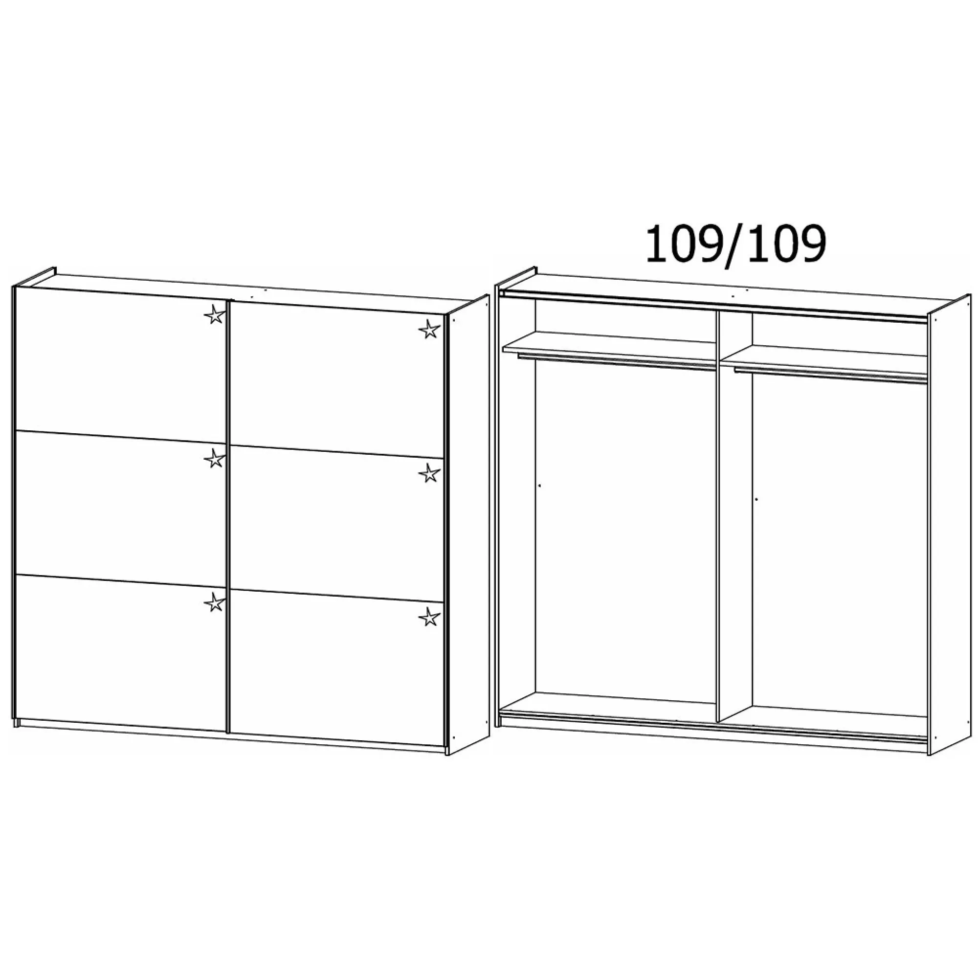 Aurelio 218cm 2 Door Sliding Wardrobe - White High Gloss