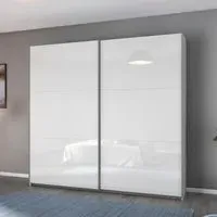 Aurelio 218cm 2 Door Sliding Wardrobe - White High Gloss