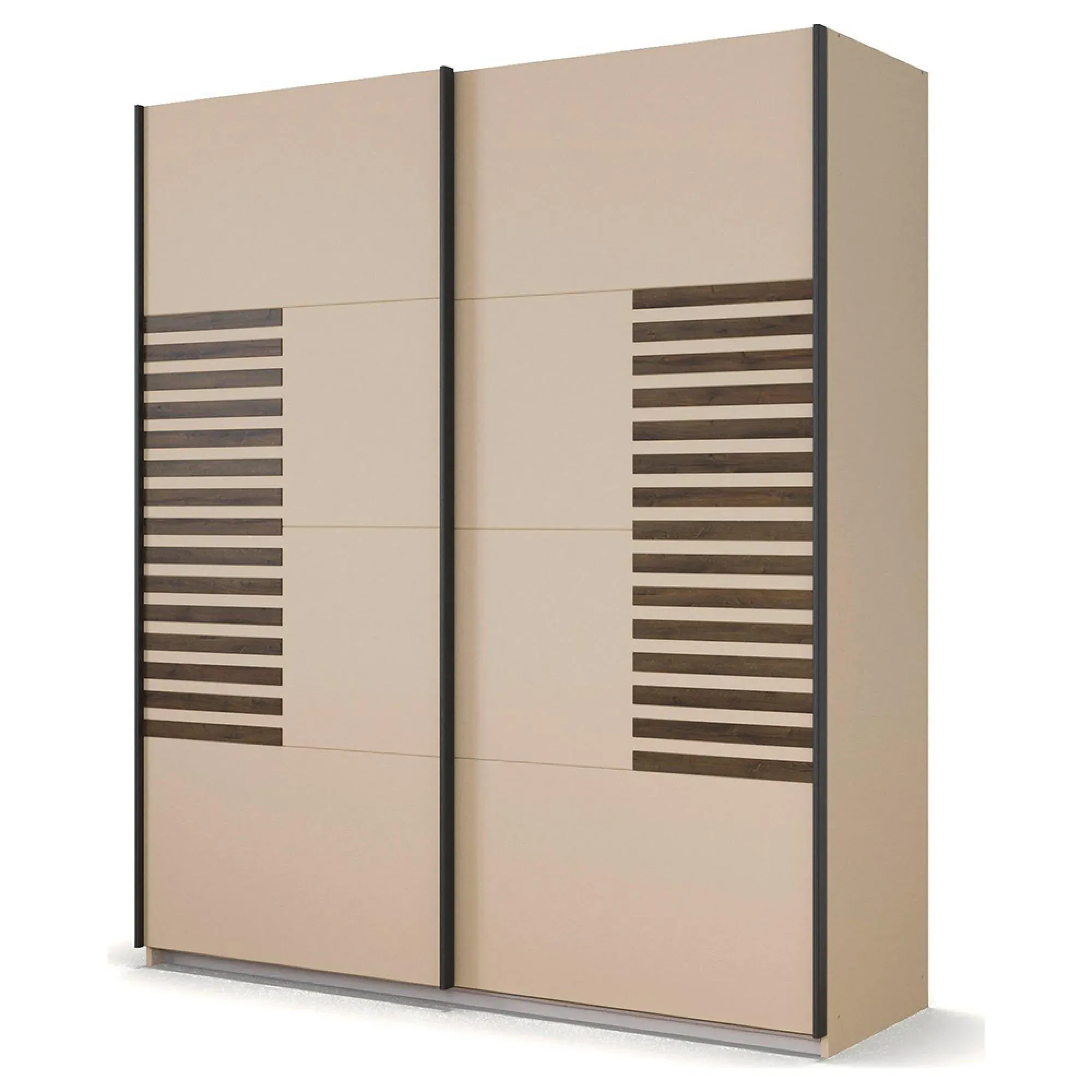 Barea 181cm 2 Door Sliding Wardrobe - Champagne, Atlantic Dark Oak