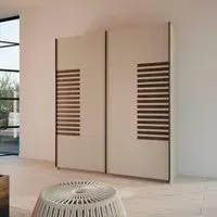 Barea 181cm 2 Door Sliding Wardrobe - Champagne, Atlantic Dark Oak