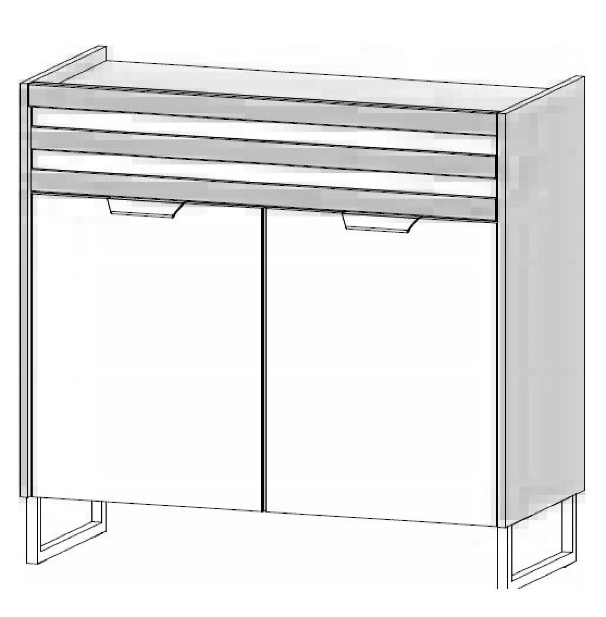 Barea 2 Door Chest - Metallic Grey, Atlantic Dark Oak