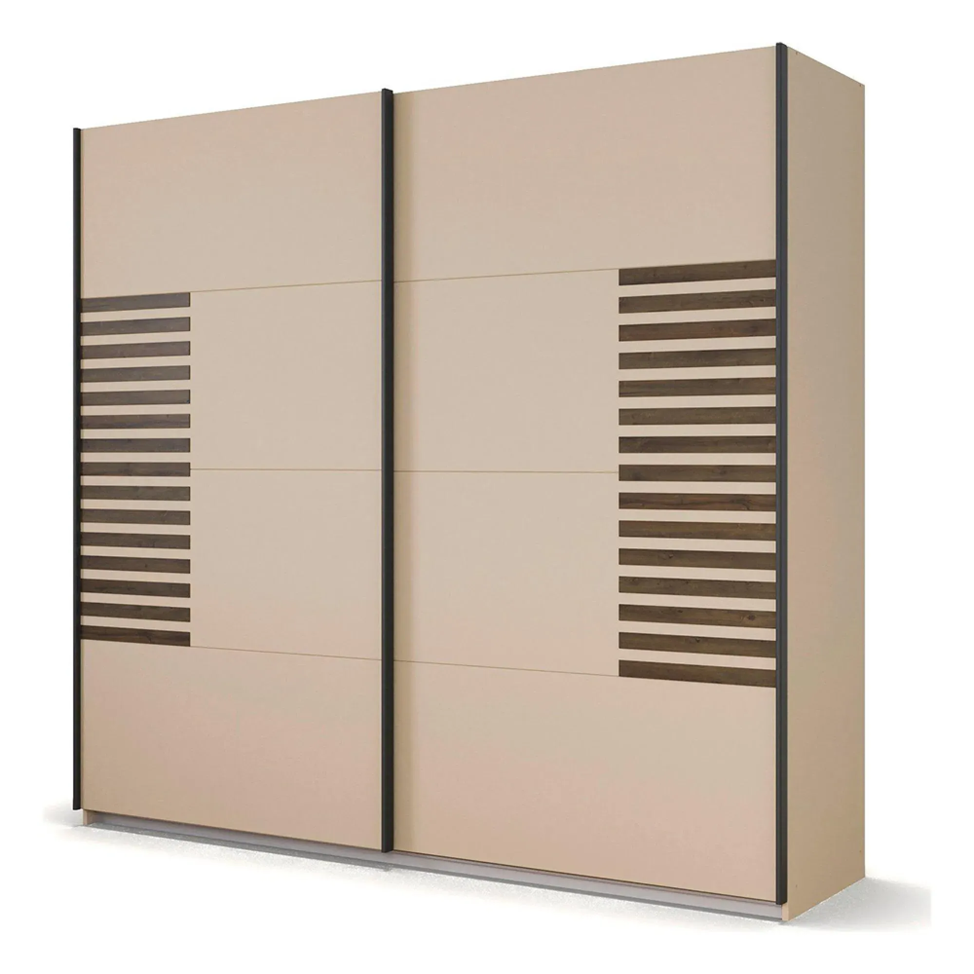 Barea 226cm 2 Door Sliding Wardrobe - Champagne, Atlantic Dark Oak