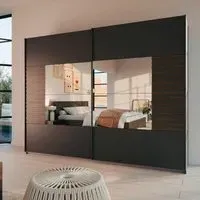 Barea 271cm 2 Door Mirror Sliding Wardrobe - Metallic Grey