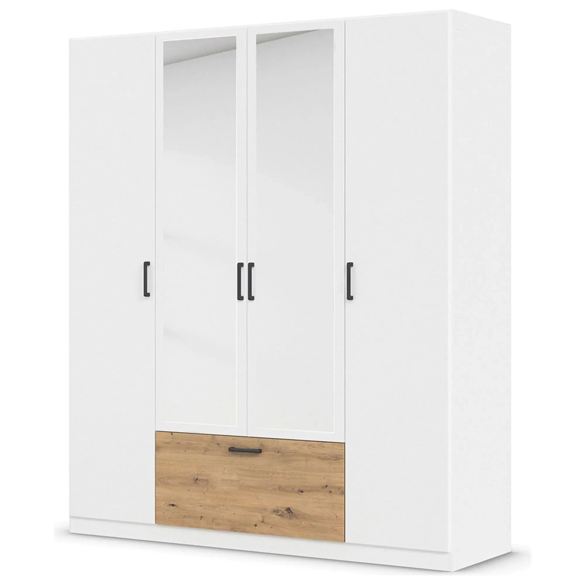 Bari 4 Door Combi Wardrobe - Alpine White