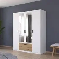 Bari 4 Door Combi Wardrobe - Alpine White