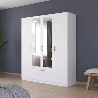 Bari 4 Door Combi Wardrobe - Alpine White image