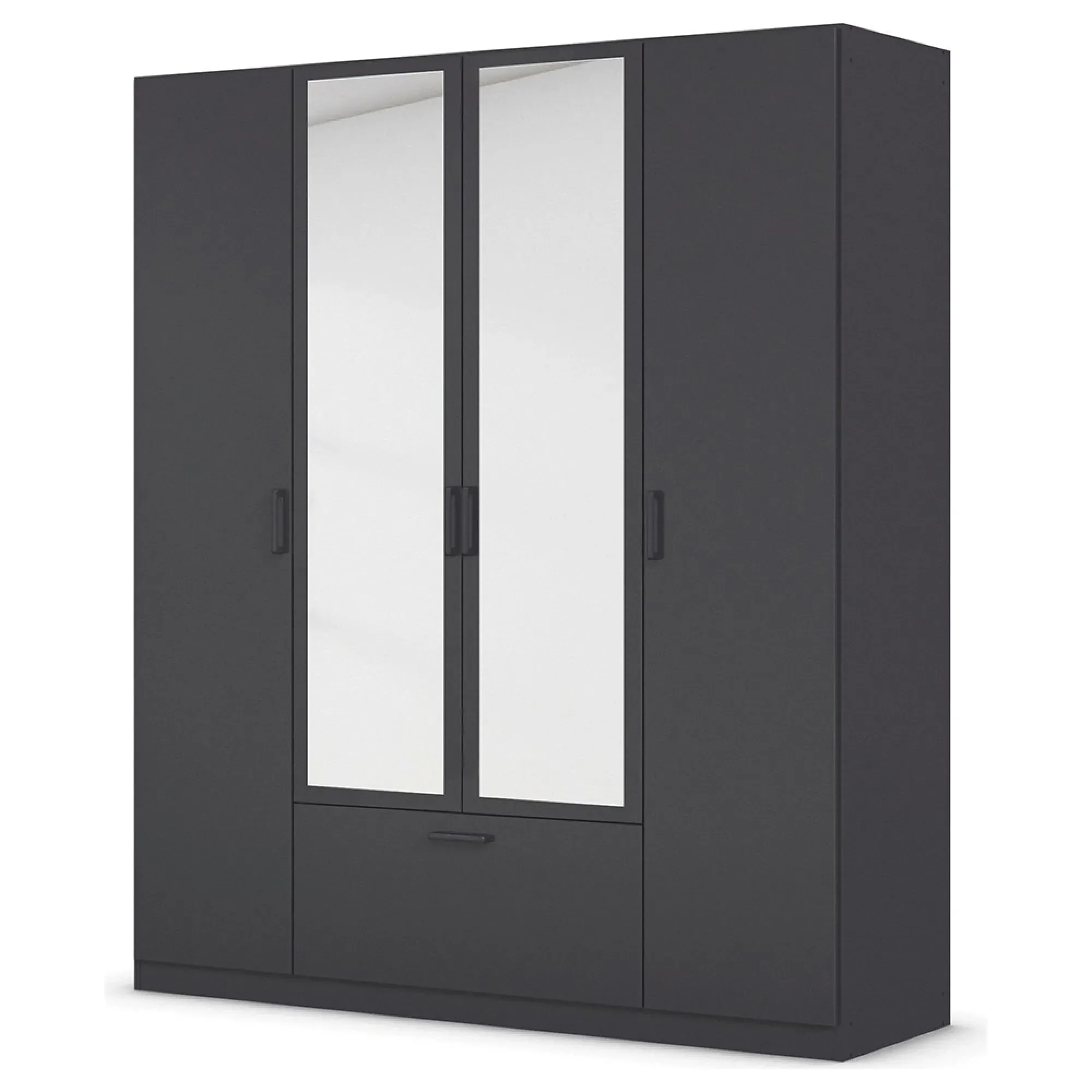 Bari 4 Door Combi Wardrobe - Metallic Grey