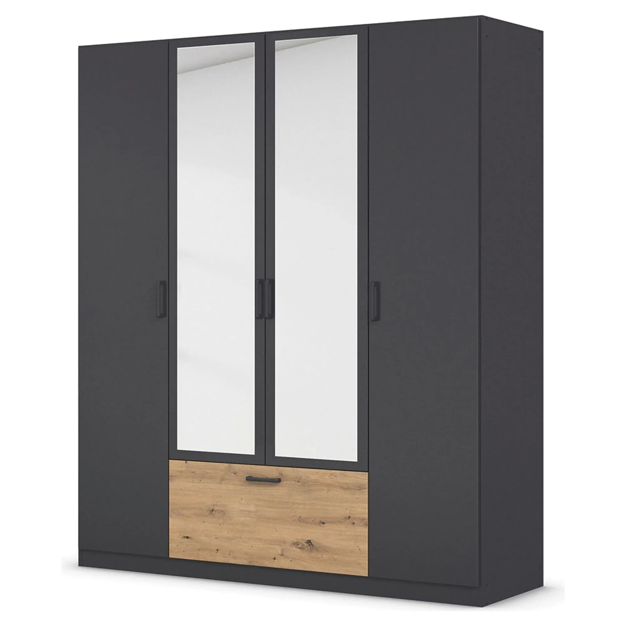 Bari 4 Door Combi Wardrobe - Metallic Grey