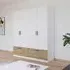 Bari 4 Door Wardrobe with Drawers - Alpine White, Oak