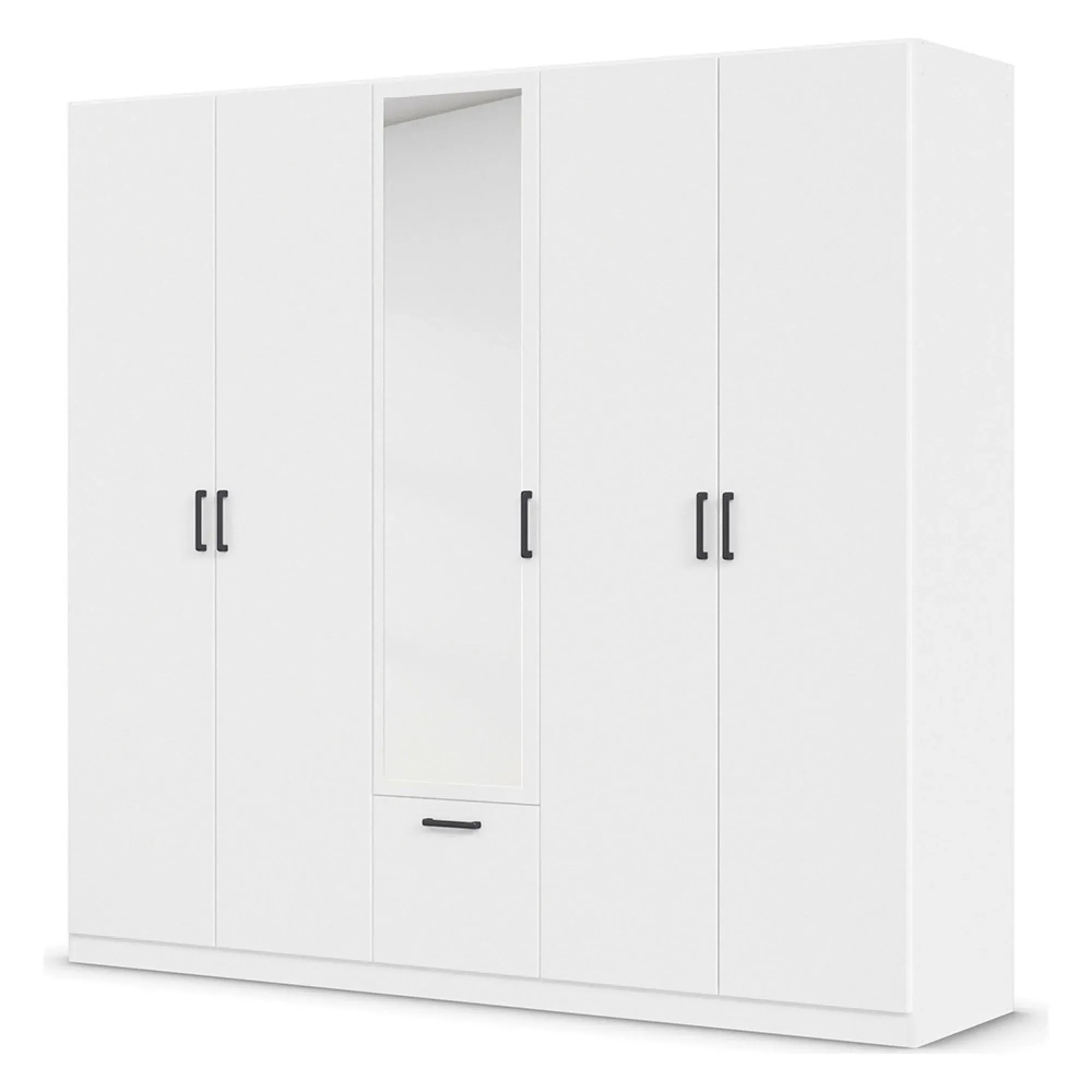 Bari 5 Door Combi Wardrobe - Alpine White