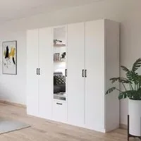 Bari 5 Door Combi Wardrobe - Alpine White
