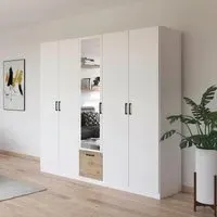 Bari 5 Door Combi Wardrobe - Alpine White