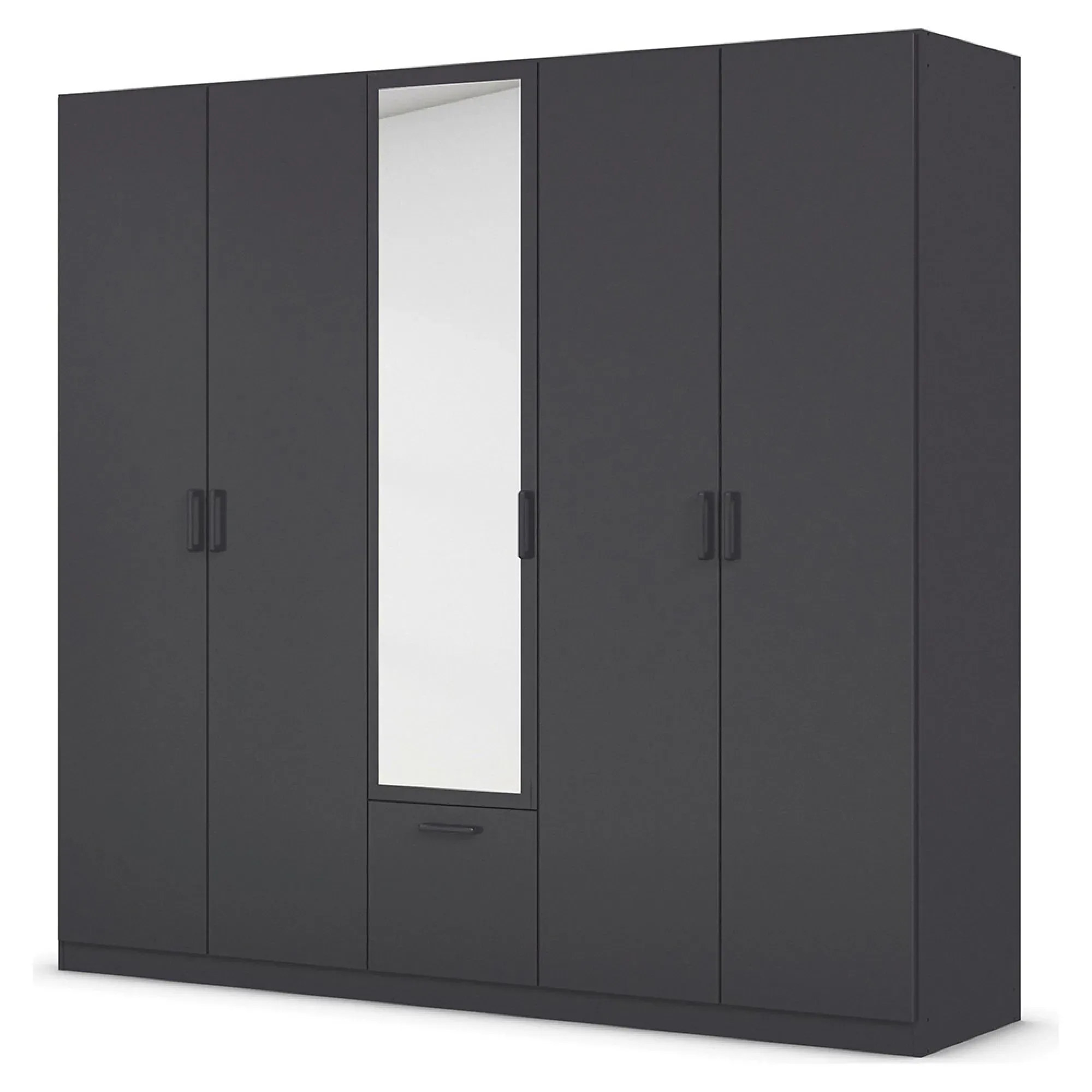 Bari 5 Door Combi Wardrobe - Metallic Grey