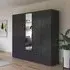 Bari 5 Door Combi Wardrobe - Metallic Grey