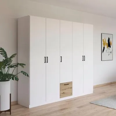 Bari 5 Door Wardrobe - Alpine White