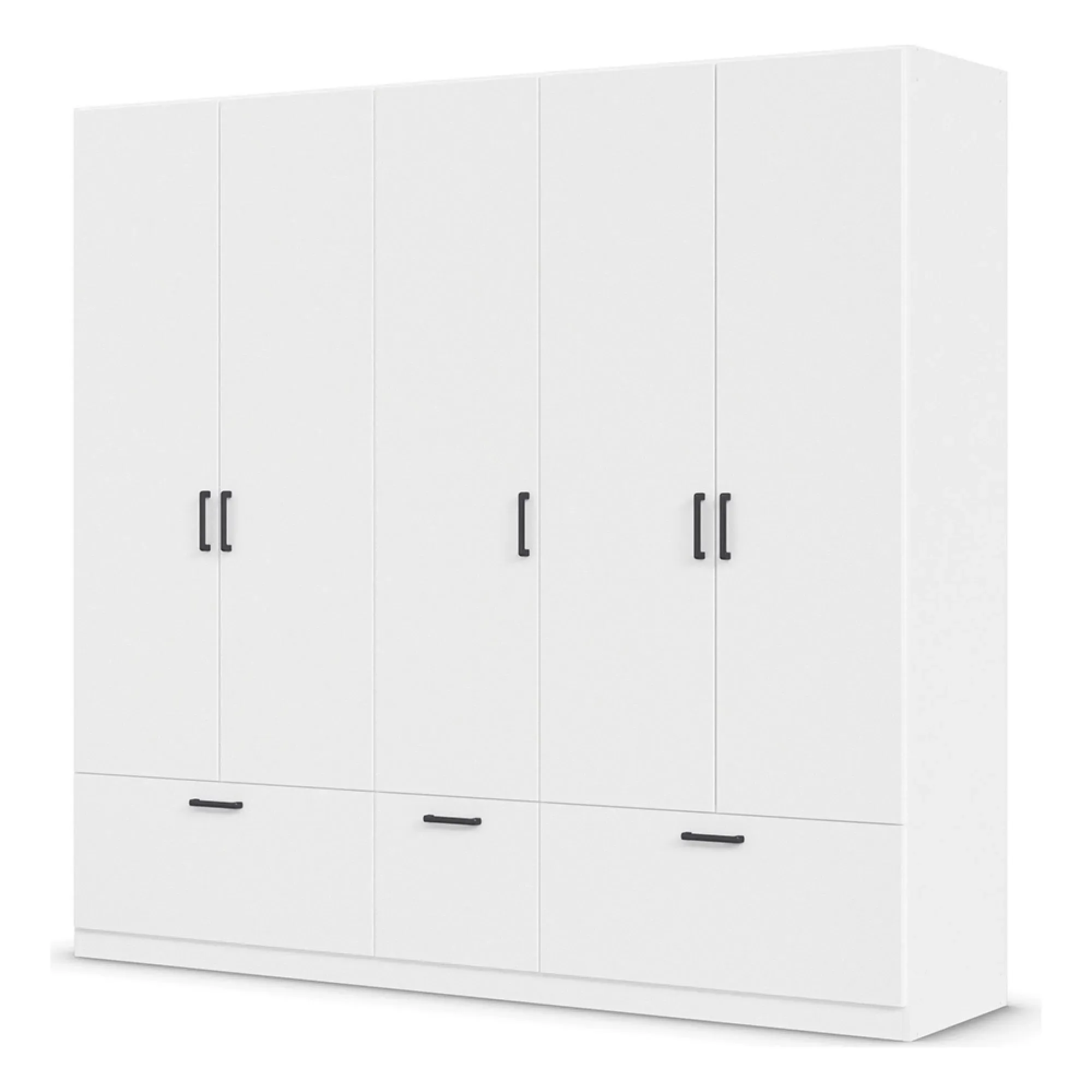 Bari 5 Door Wardrobe with Drawers - Alpine White