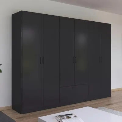 Bari 6 Door Wardrobe - Metallic Grey