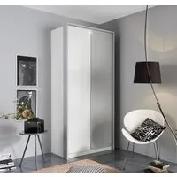Bellezza 2 Door Wardrobe - White, Silk Grey