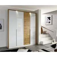 Bellezza 4 Door Wardrobe - White, Oak