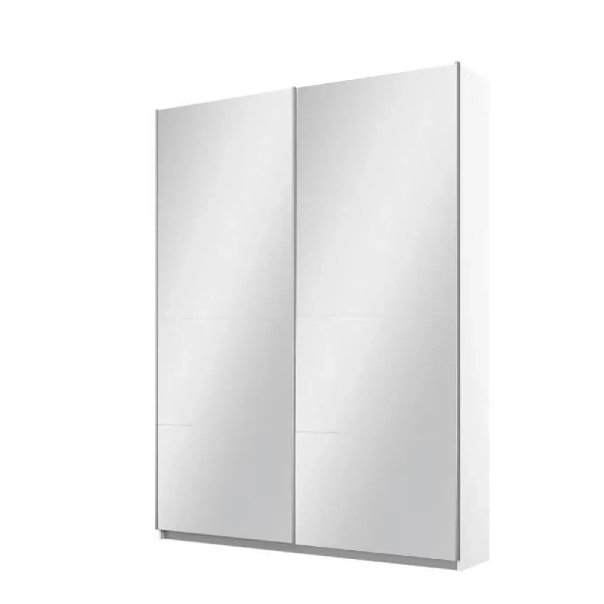 Belluno 136cm 2 Door Sliding Mirrored Wardrobe - Alpine White