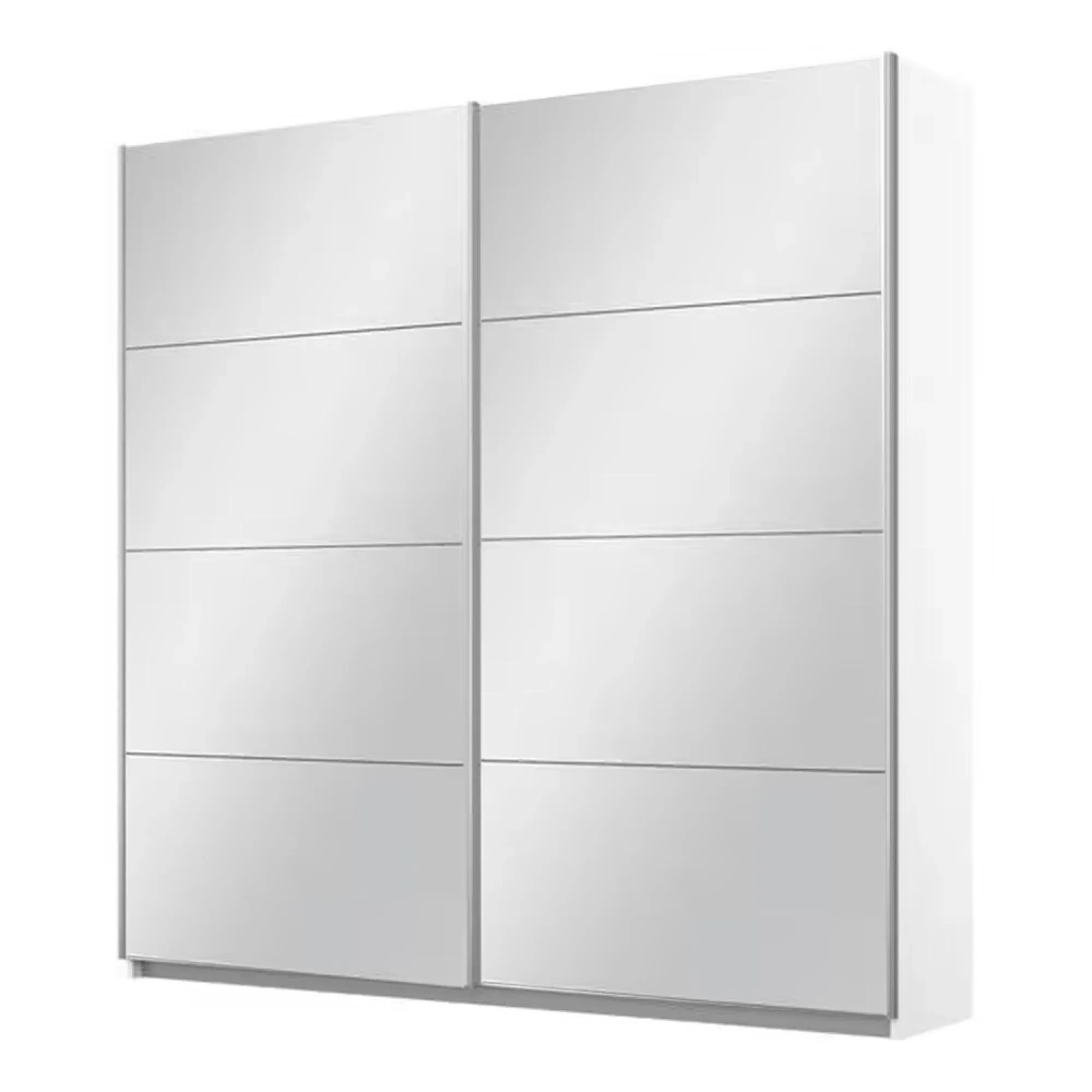 Belluno 181cm 2 Door Sliding Mirrored Wardrobe - Alpine White