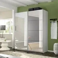 Belluno 181cm 2 Door Sliding Mirrored Wardrobe - Alpine White