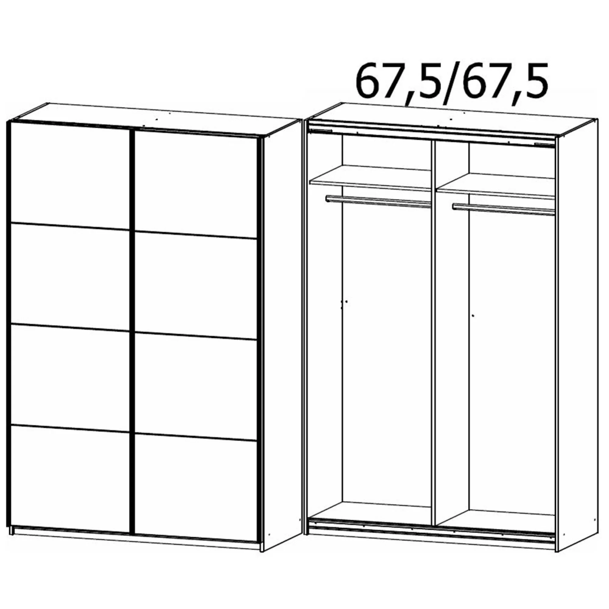 Belluno 2 Door Sliding Wardrobe - Alpine White