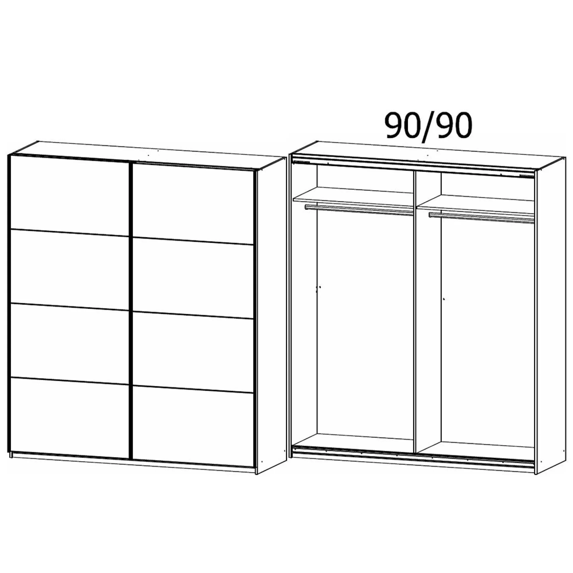 Belluno 2 Door Sliding Wardrobe - Alpine White