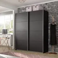 Belluno 2 Door Sliding Wardrobe - Metallic Dark Grey