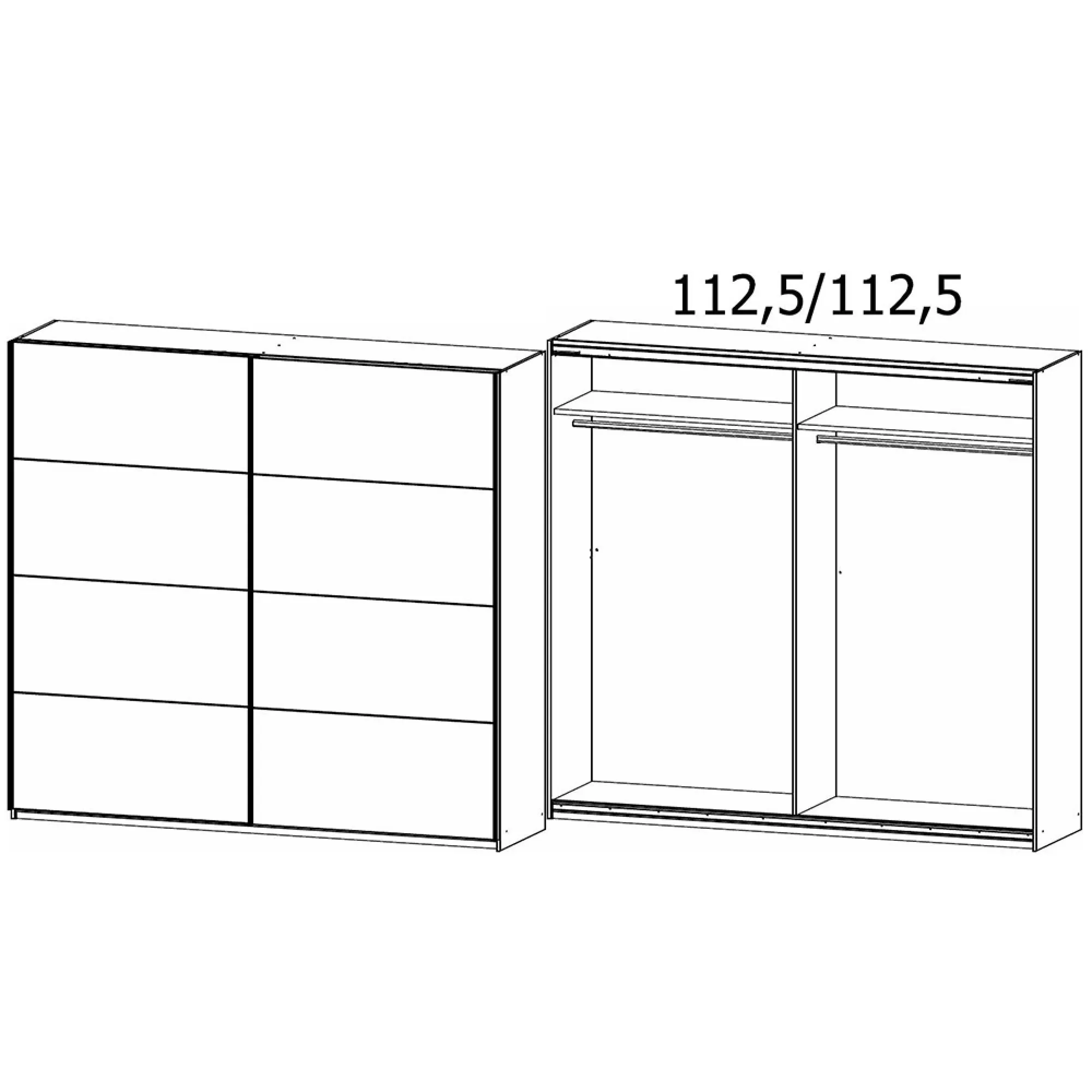 Belluno 2 Door Sliding Wardrobe - Metallic Dark Grey