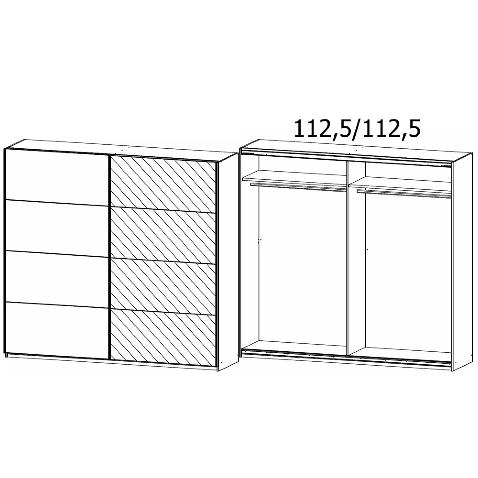 Belluno 2 Door Sliding Wardrobe with Mirror - Alpine White