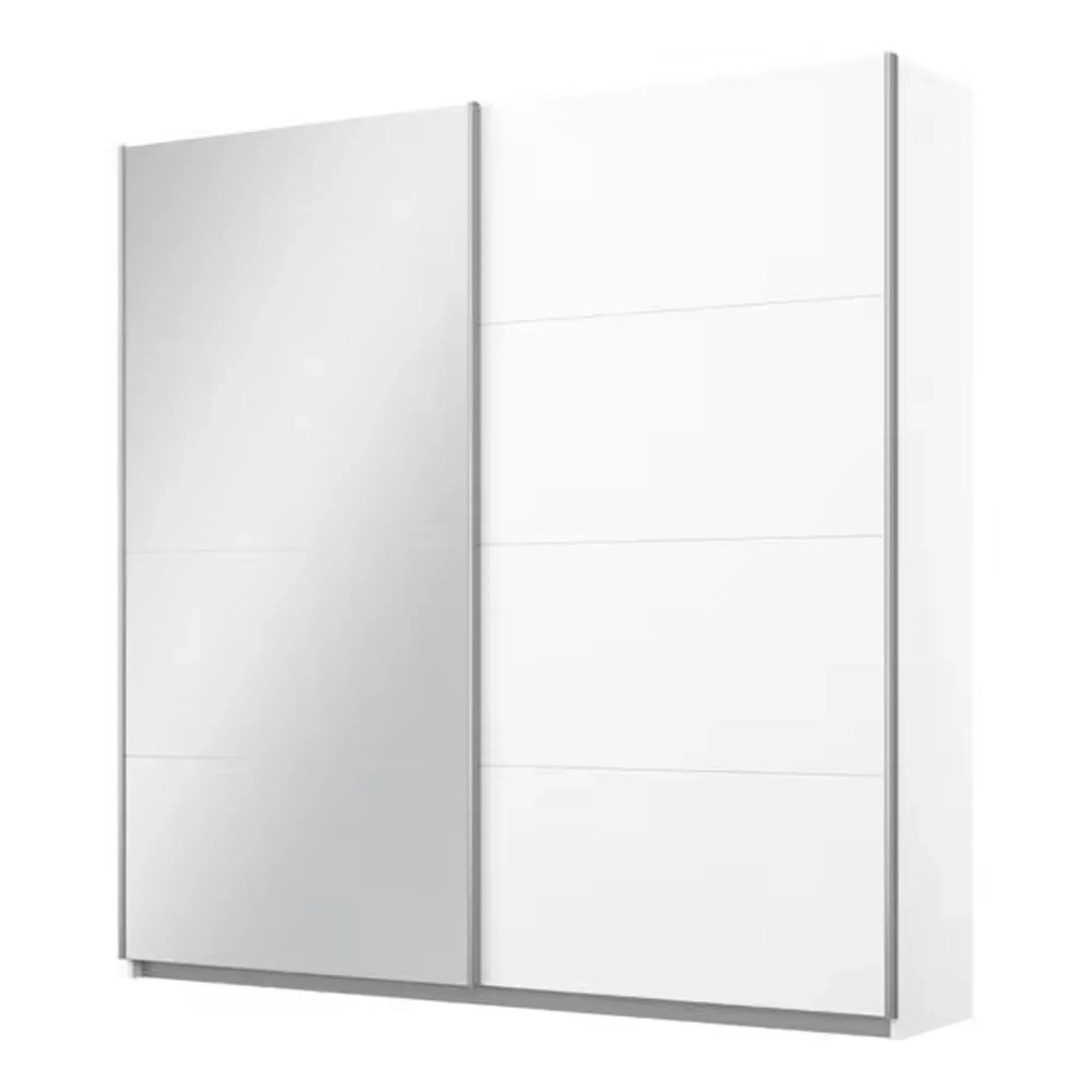 Belluno 2 Door Sliding Wardrobe with Mirror - Alpine White