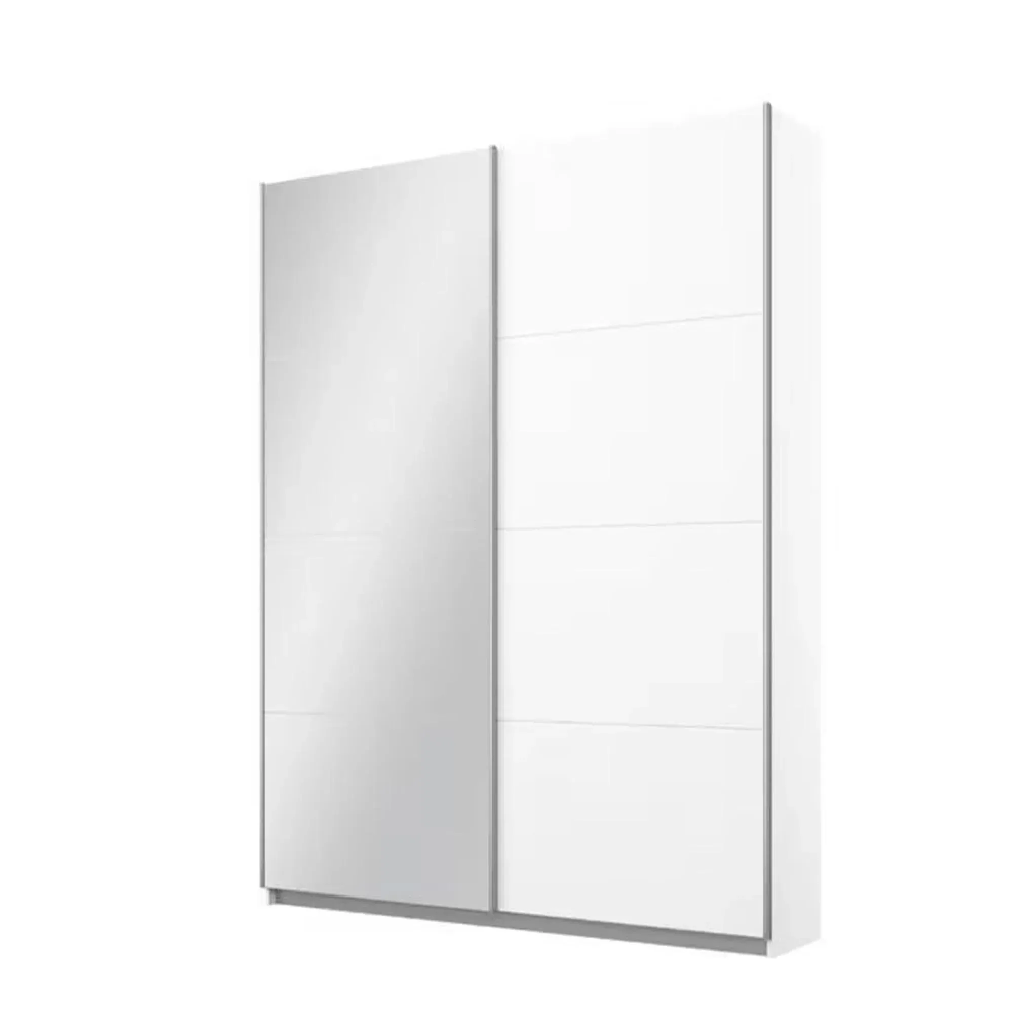 Belluno 2 Door Sliding Wardrobe with Mirror - Alpine White