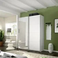Belluno 2 Door Sliding Wardrobe with Mirror - Alpine White