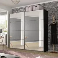 Belluno 226cm 2 Door Sliding Mirrored Wardrobe - Metallic Dark Grey