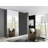 Beluga Extra 2 Door Mirror Sliding Wardrobe - Graphite
