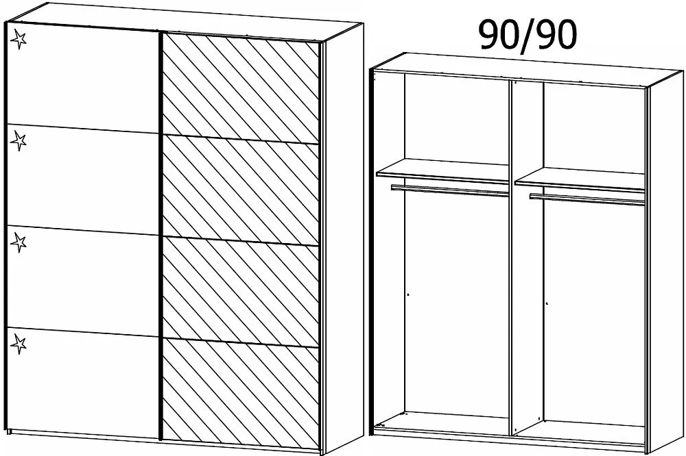 Beluga Extra 2 Door Mirror Sliding Wardrobe - White Gloss