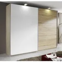 Beluga Extra 2 Door Sliding Wardrobe - Oak, White
