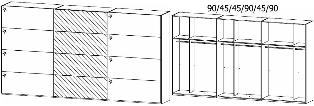 Beluga Extra 3 Door Mirror Sliding Wardrobe - White Gloss