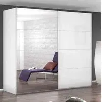 Beluga-Extra Glass Sliding Wardrobe - White