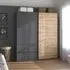 Ben 175cm 2 Door Sliding Wardrobe with Drawer - Grey, Oak