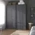 Ben 175cm 2 Door Sliding Wardrobe with Drawer - Metallic Dark Grey