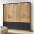 Bilbao-Extra 5 Door Wardrobe with Drawers - Oak, Grey