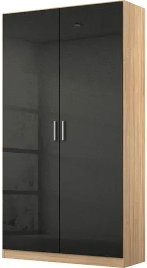 Celle 2 Door Combi Wardrobe - Black, Oak