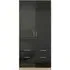 Celle 2 Door Combi Wardrobe - Black, Oak